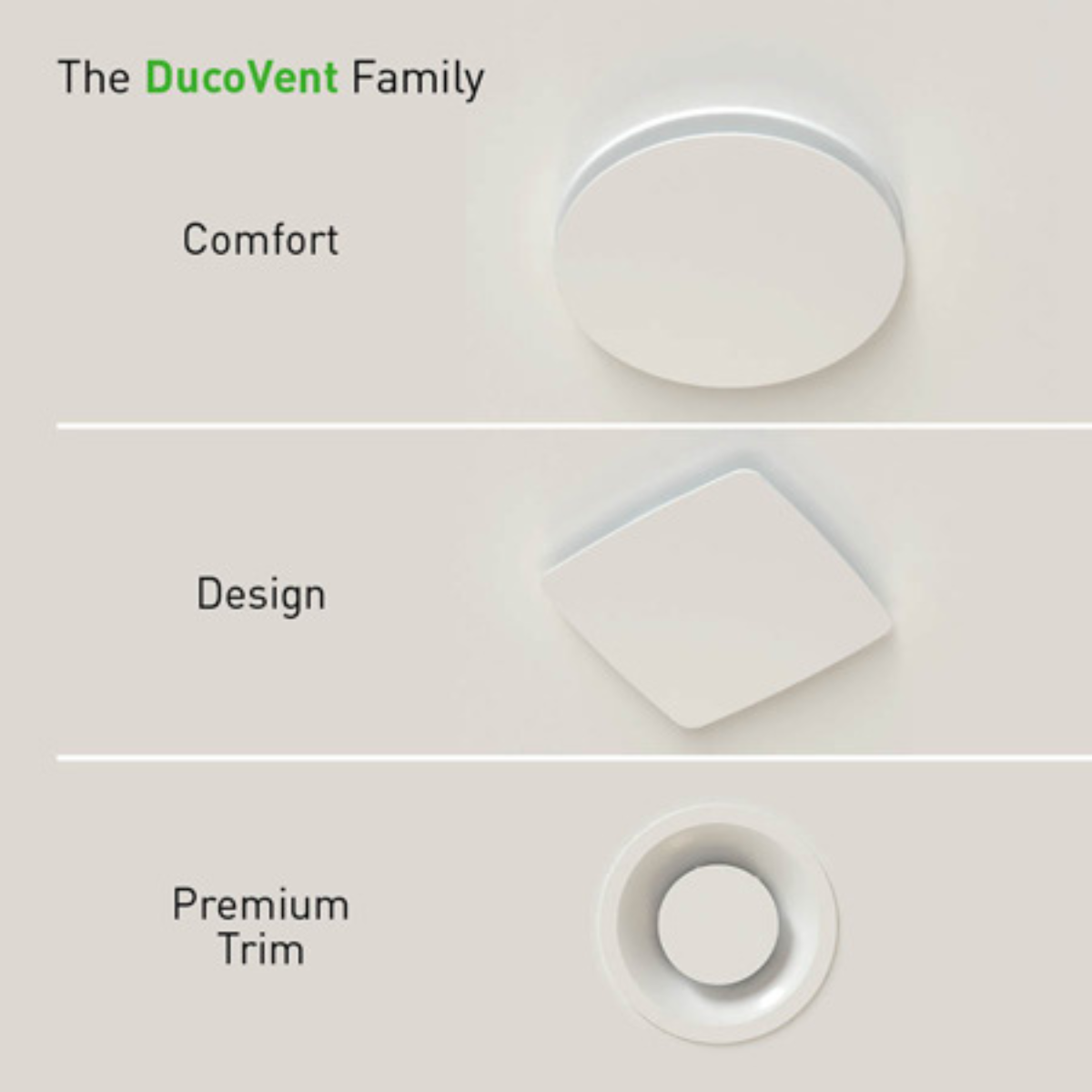 The DucoVent Family - Smart inlet and outlet valves