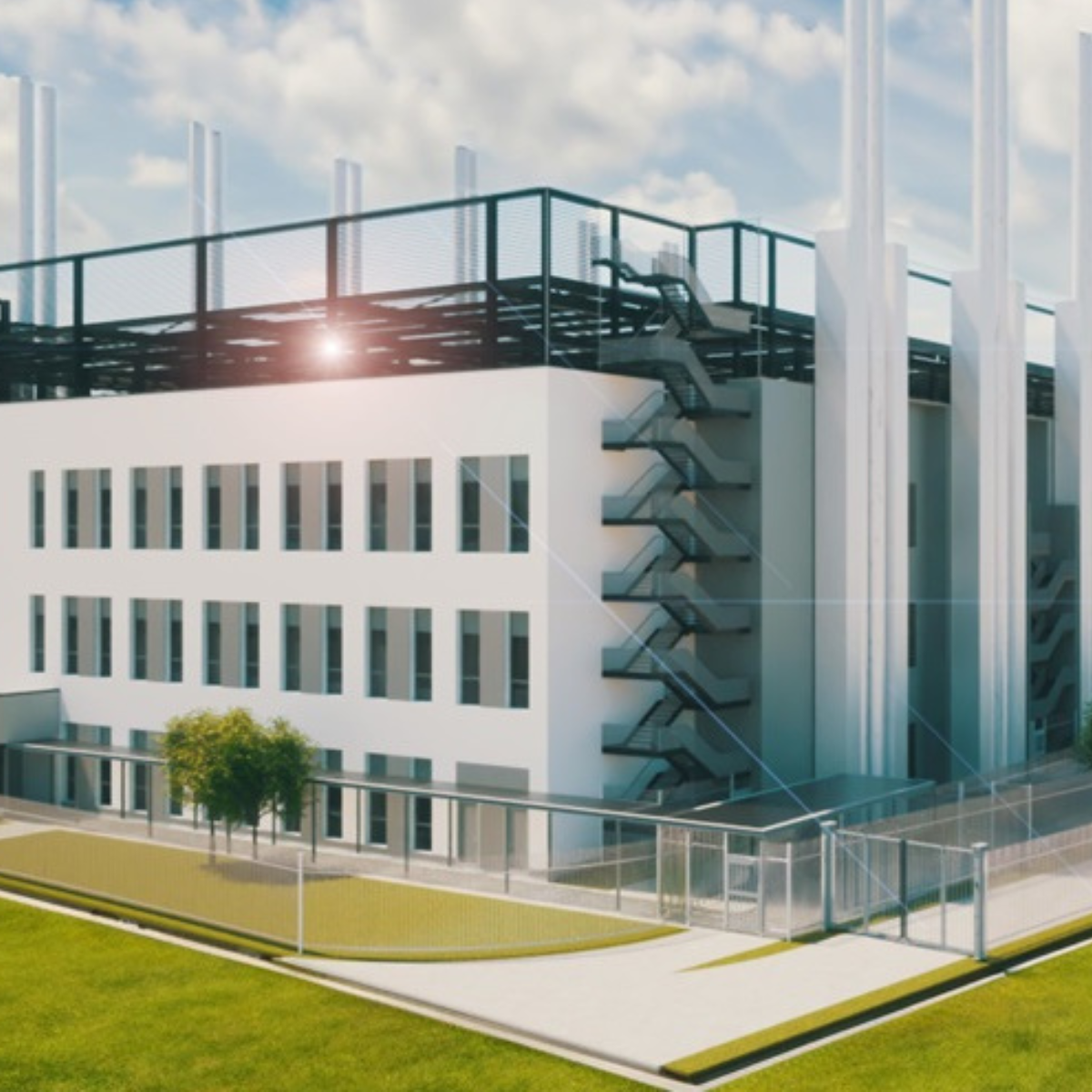 Acoustic louvre wall system for the Colt Frankfurt 3 Data Centre